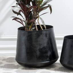 Large Planters Black Floor-Mounted/Xxl Metal Plant Pots For Plants & Trees Industrial Decor Statement - thumbnail 3