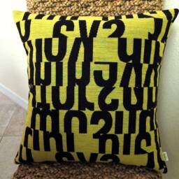 Letters - Mcm Decorative Throw Pillow Cover Sun Yellow Maharam Fabric Gunnar Aagaard Anderson - thumbnail 3