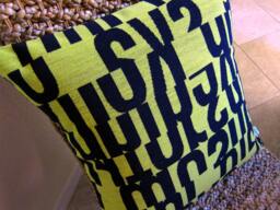 Letters - Mcm Decorative Throw Pillow Cover Sun Yellow Maharam Fabric Gunnar Aagaard Anderson - thumbnail 1