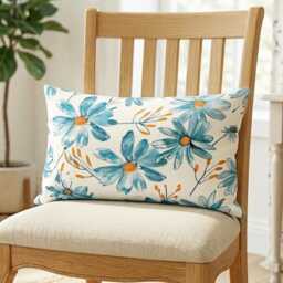 Pink Purple Floral Lumbar Cushion Cover, Rectangular Abstract Flower Pillow, Spring Decor, 9 Sizes - thumbnail 2