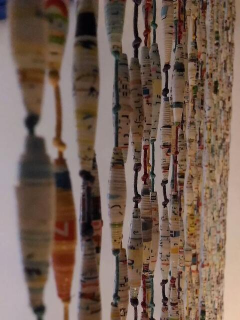 Upcycling Original Recycled Paper Pear Partition Tent, Creative Recycle, Door Curtain, Home Accessories, Made in Italy - image 1