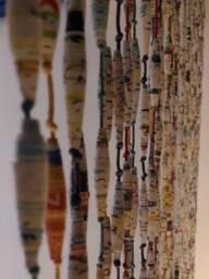 Upcycling Original Recycled Paper Pear Partition Tent, Creative Recycle, Door Curtain, Home Accessories, Made in Italy - thumbnail 1
