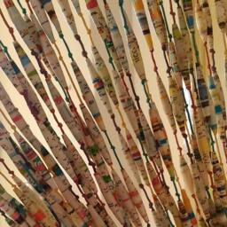 Upcycling Original Recycled Paper Pear Partition Tent, Creative Recycle, Door Curtain, Home Accessories, Made in Italy - thumbnail 2