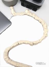 Cream Thin Style Hook & Loop Lamp Cord Cover 9 Ft X 7/8 In - thumbnail 1