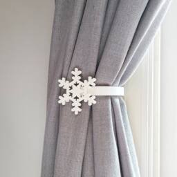 Replaceable Snowflake Shape Curtain Holdbacks/Tiebacks 3D Printed Plastic - Set Of 2