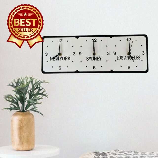 Personalized Three Time Zone Clock Family, Friends, & Place Names - image 1