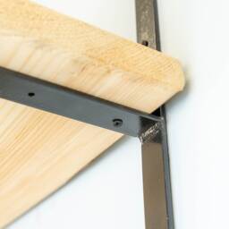 3 Tiered Black Shelf Brackets - Steel & Wooden Shoe Shelves Rack - Shoes Organizer Wall Mounted Shelving/Rack Sturdy - thumbnail 3