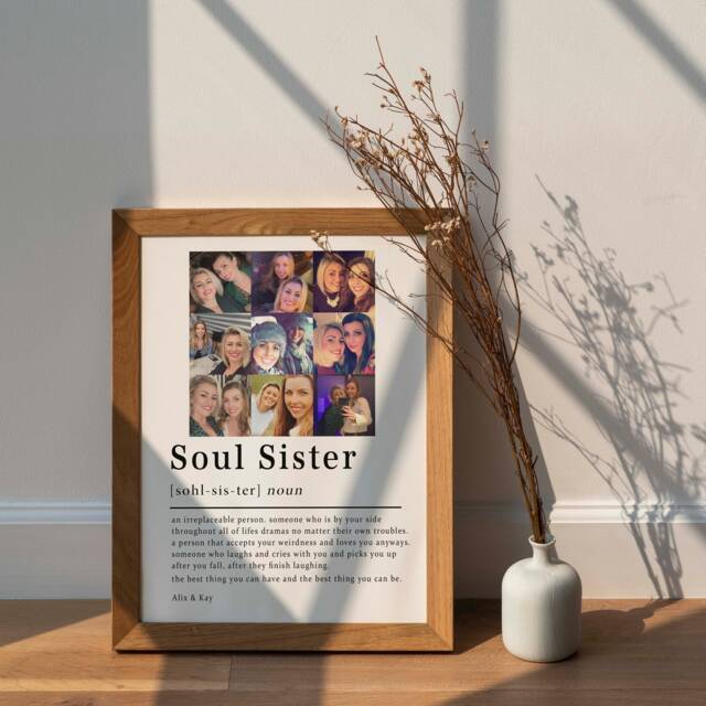 Soul Sister Photo Collage Print, Best Friend Birthday Gift, Gift For Her, Personalised - image 1