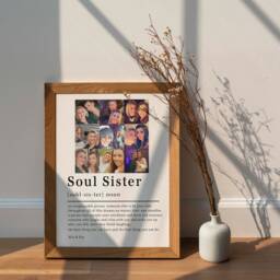Soul Sister Photo Collage Print, Best Friend Birthday Gift, Gift For Her, Personalised - thumbnail 1