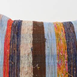 Handwoven Turkish Kilim Lumbar Pillow Bohemian Home Decor - 16x24 Inch - thumbnail 3