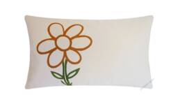 Burnt Sienna Animated Flower Decorative Throw Pillow Cover/Case Cushion Cotton 12x20 - thumbnail 1