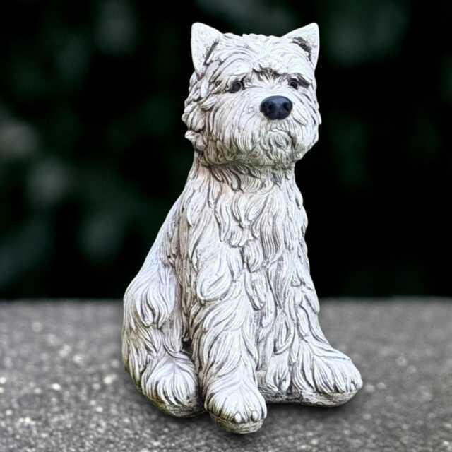 Stone Terrier Dog Statue Concrete Figurine Outdoor Pet Sculpture Cement Decoration Memorial Ornament Lover Gift Yard Art - image 1