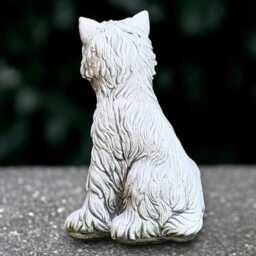 Stone Terrier Dog Statue Concrete Figurine Outdoor Pet Sculpture Cement Decoration Memorial Ornament Lover Gift Yard Art - thumbnail 4