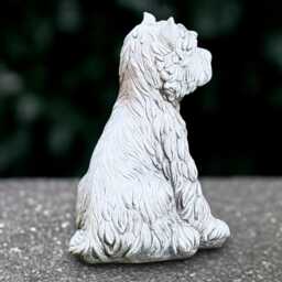 Stone Terrier Dog Statue Concrete Figurine Outdoor Pet Sculpture Cement Decoration Memorial Ornament Lover Gift Yard Art - thumbnail 2