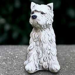 Stone Terrier Dog Statue Concrete Figurine Outdoor Pet Sculpture Cement Decoration Memorial Ornament Lover Gift Yard Art - thumbnail 3
