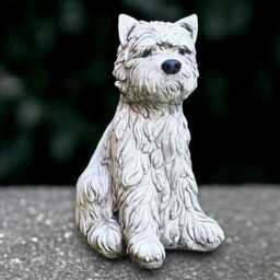 Stone Terrier Dog Statue Concrete Figurine Outdoor Pet Sculpture Cement Decoration Memorial Ornament Lover Gift Yard Art - thumbnail 1