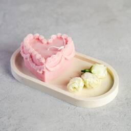 Heart Cake Candle Handcrafted Soy Wax Candle Gift - thumbnail 3