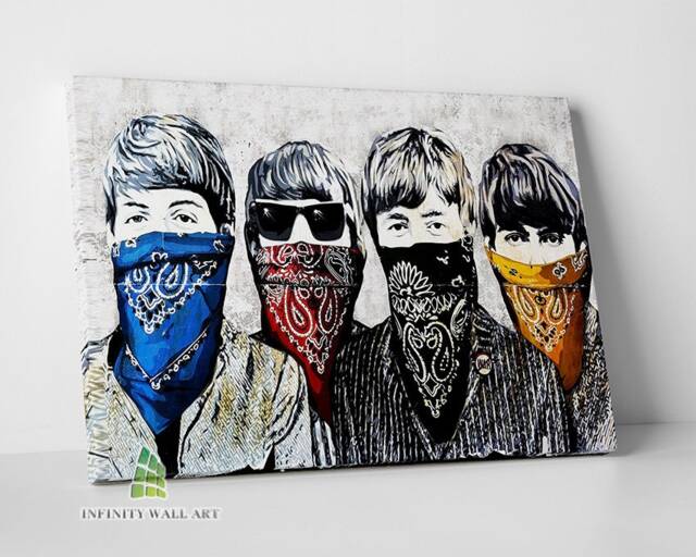 Banksy Beatles Bandanas Graffiti Canvas Art Wall Print Picture Home Decor -C895 - image 1
