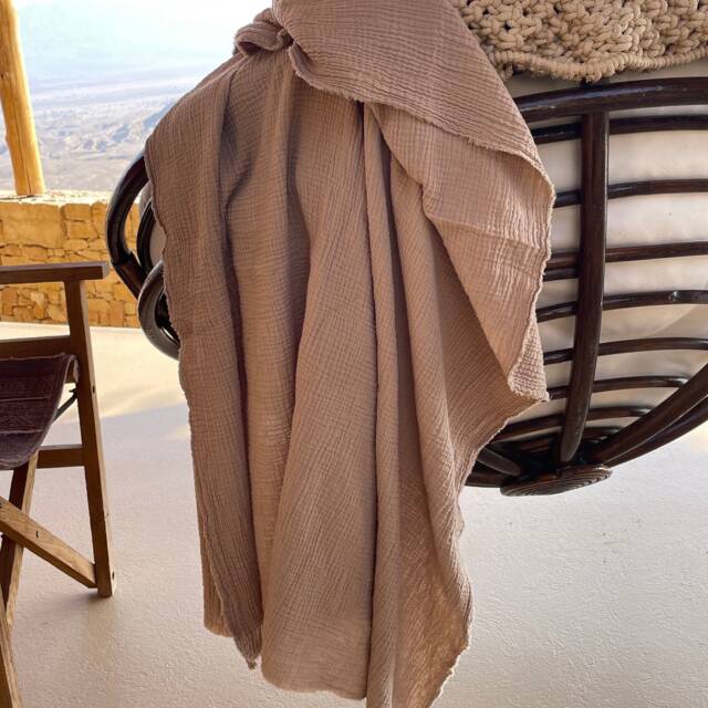 Yoga Muslin Blanket, Meditation Shawl, Wearable Organic Cotton Double Layer, Eco Friendly - image 1