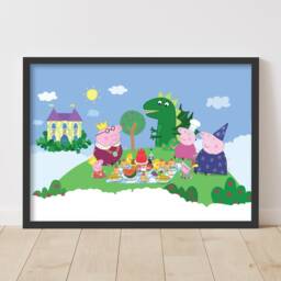 Peppa Pig Print - & Family Fairytale Picnic Scene Poster Wall Art - thumbnail 2