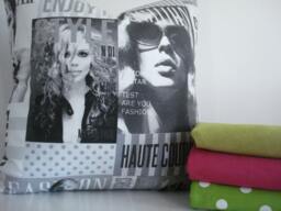 Fashion Print Lumbar Pillow Cover - Black, Grey, Off White - 12x24 - thumbnail 1