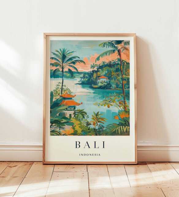 Bali Travel Poster Indonesian Island Art Print - image 1