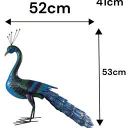 Tail Down Decorative Peacock Bird Animal Metal Garden Giftware Ornament - thumbnail 2