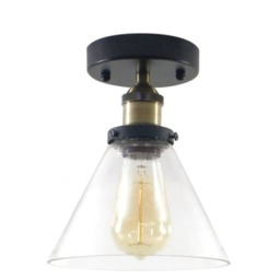 Glass Shade Flush Mount - Mix & Match Design Your Own Cone Industrial Ceiling Lighting Semi Fixtures Led - thumbnail 3