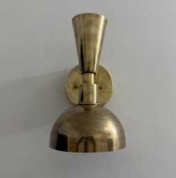 Vintage Italian Brass Wall Sconce - Mid-Century Modern Lighting - thumbnail 1