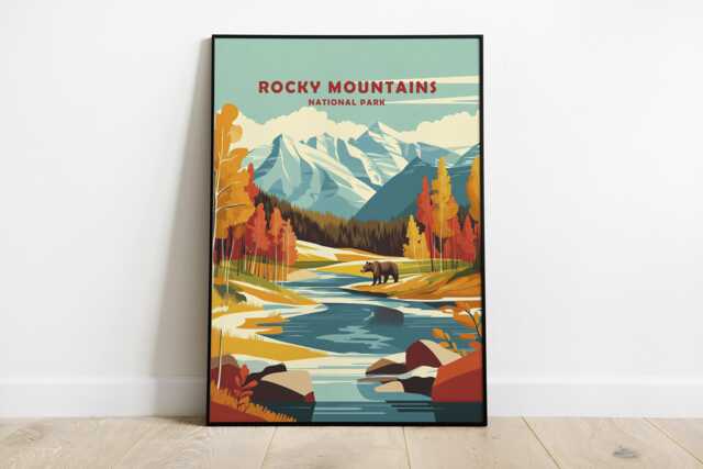 Rocky Mountains Travel Poster - Rockies Wall Art - image 1
