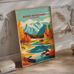 Rocky Mountains Travel Poster - Rockies Wall Art - thumbnail 2