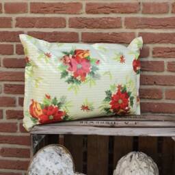 Oilcloth Cushion Pomegranate & Poinsettia - in 3 Sizes Christmas Decoration Outdoor For Balcony & Garden - thumbnail 4