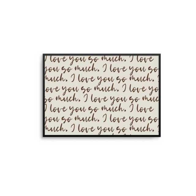I Love You So Much Print - Handwritten Typography, Romantic Decor - Landscape - image 1