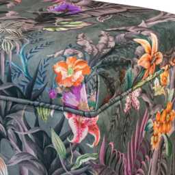 Botanical Tall Ottoman With Storage - Velvet Footstool British Made To Order - thumbnail 3