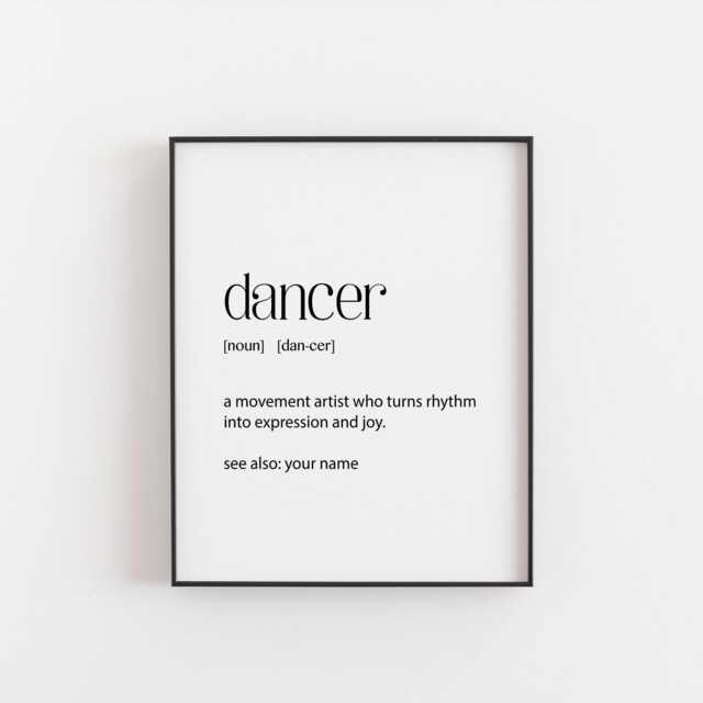 Dancer Gift - Personalised Wall Art Female Male Dance Lover Christmas