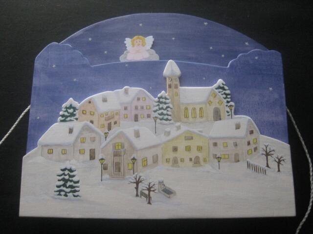 Winter Angel, Winter Landscape, Mood, Movable Wooden Screen Wall Decoration - image 1