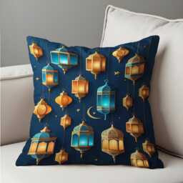 Ramadan Lantern Cushion Cover, Islamic Decorative Pillow Case, Eid Mubarak Home Decor - thumbnail 2