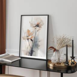Watercolour Floral Art With Delicate Pastel Blooms Botanical Print Modern Minimal Home Decor Gift For Living Room Bedroom - thumbnail 1