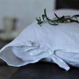 Tie Closure Linen Pillow Covers. Natural Linen Pillowcases With Ties. Washed Shams. Standard, Queen, King Pillows Covers - thumbnail 3
