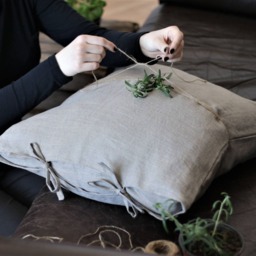 Tie Closure Linen Pillow Covers. Natural Linen Pillowcases With Ties. Washed Shams. Standard, Queen, King Pillows Covers - thumbnail 4