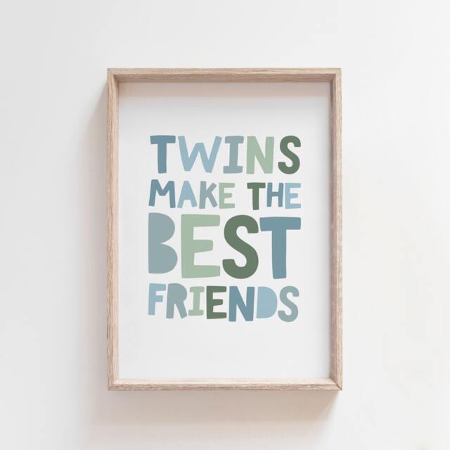 Brother Best Friends Print, Twins Bedroom, Big Bro, Lil Boys Nursery Prints, Bedroom Wall Art, Twin Decor, Playroom - image 1
