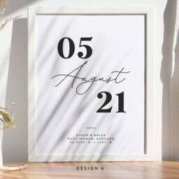 Special Date Wedding Memory Print - Personalised Milestone Wall Art Print, Valentines Gift Anniversary, D??cor #108 - thumbnail 2