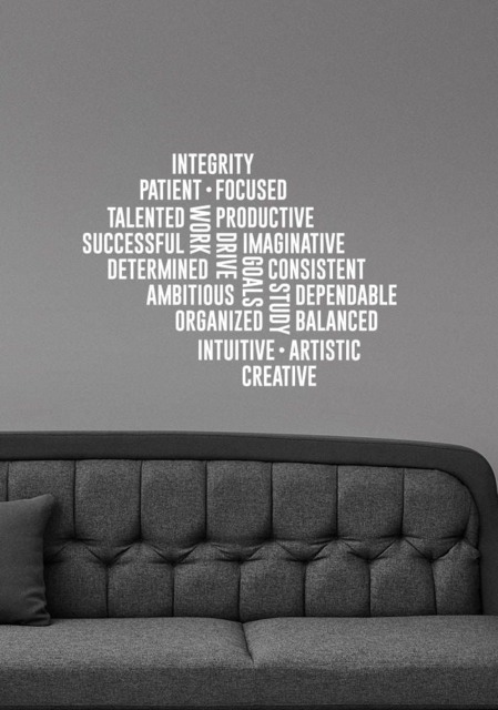 Study Work Word Cloud Inspirational Wall Decal Vinyl Lettering Success Business Creative Quote Sticker Art Motivational Office Decor Hq30 - image 1
