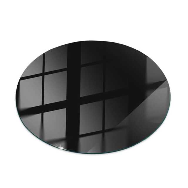 Smooth Black Color Glass Table Top, Round Cover, Scratch-Resistant Layer, Modern Tabletop - image 1