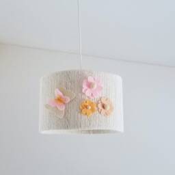 Floral Macrame Lampshade Bohemian Butterfly Felt Flower Nursery Lighting - thumbnail 3
