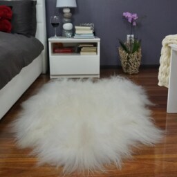 Giant White Icelandic Sheepskin Rug, Genuine Leather, 51x31 - thumbnail 2