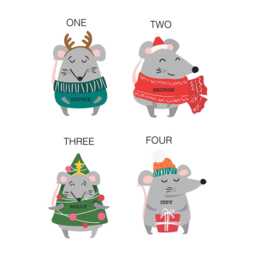 Personalised Christmas Mouse Tree Decoration, Custom Name Ornament, Cute Wooden Decor - thumbnail 3