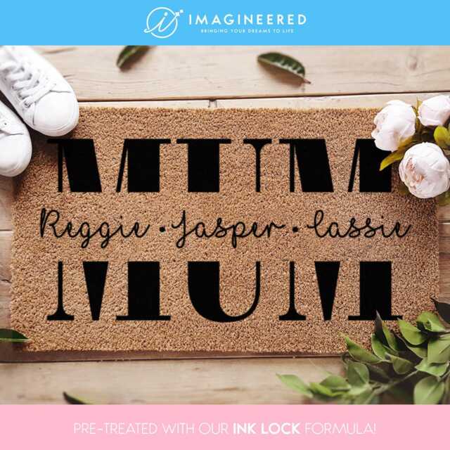 Custom Mum & Family Doormat - Gifts From Daughter Birthday Gift Mummy Housewarming New Home - image 1