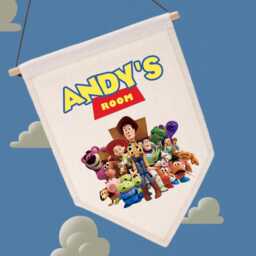 Personalised Toy Story Kids Bedroom Flag/Pennant - Custom Nursery Decor - thumbnail 2