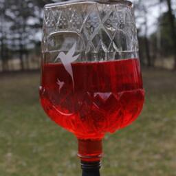 Etched Hummingbird Feeder From Recycled Crown Royal 750 Or 375Ml - thumbnail 2